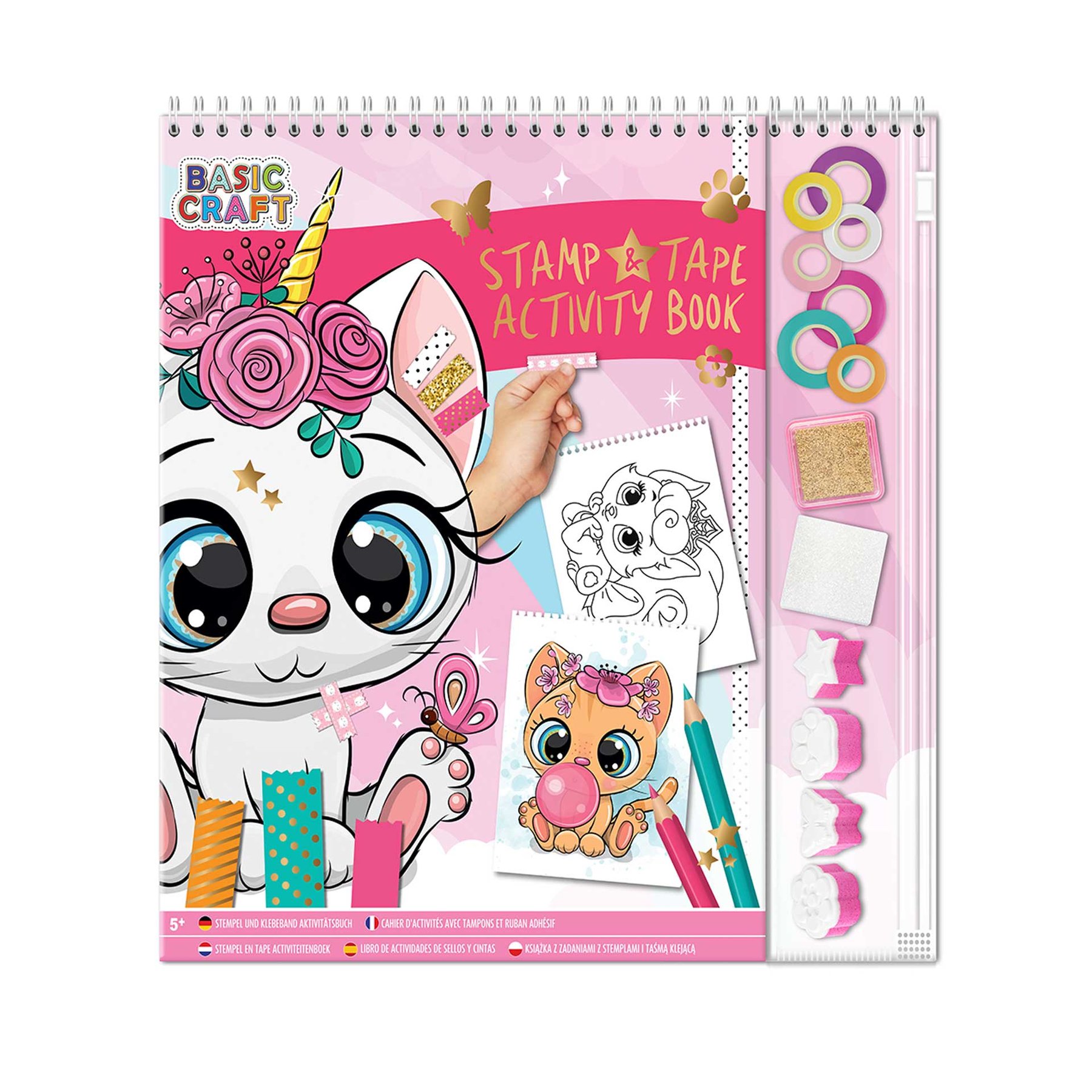 Moxy Activity book Unicorn, with stamps and colored tape