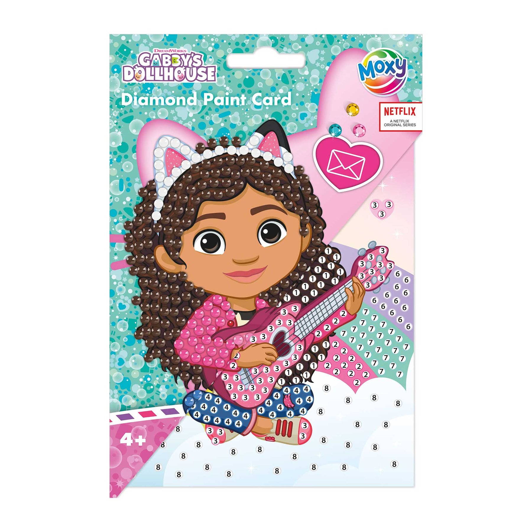 Moxy Bead Art Card Gabby’s Dollhouse, with envelope included