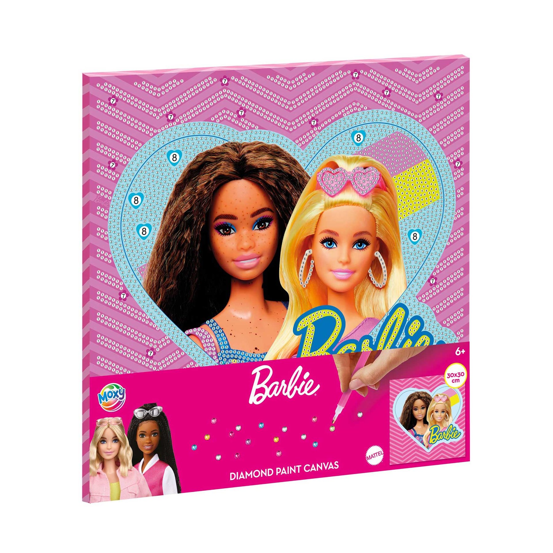 Moxy Bead Painting Canvas Barbie, 30 x 30 cm