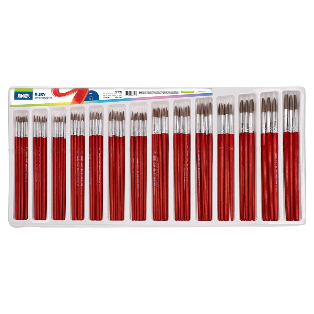 Junior Ruby Paint Brushes, round, 144 pcs display