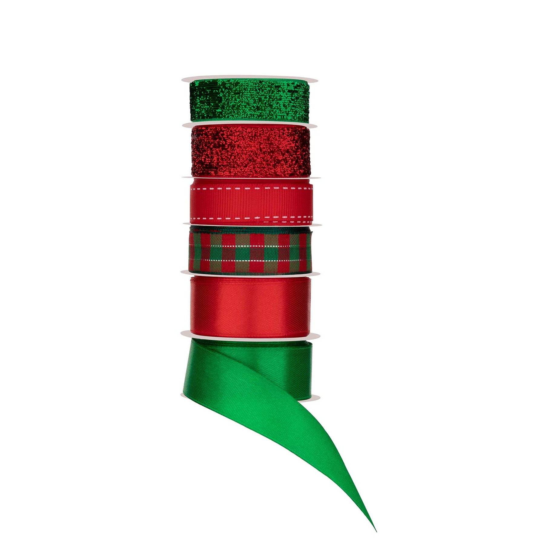 Craft ID Ribbon, Christmas, 1.5 m, red-green, 6 pcs