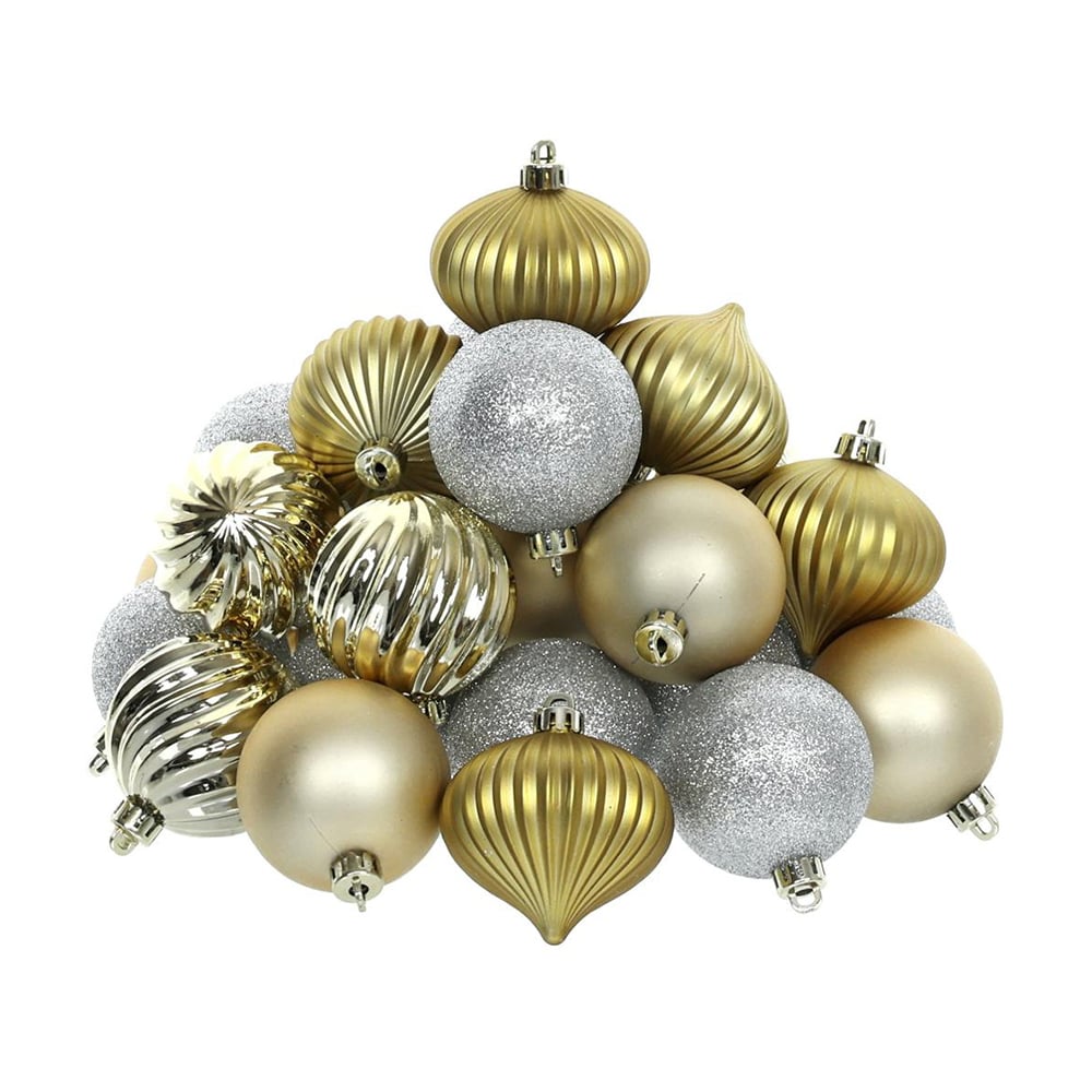 Retlux Christmas ornaments RXL 450, 30 pcs, silver & gold
