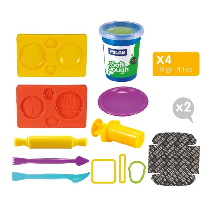 Milan Modelling dough Soft Dough - Burger Set