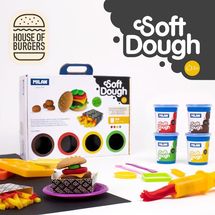Milan Modelling dough Soft Dough - Burger Set