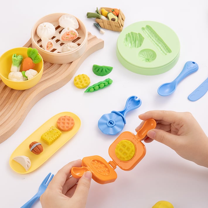 Deli Modeling Dough Set Genius, 240 g, 6 colors, with 14 accessories