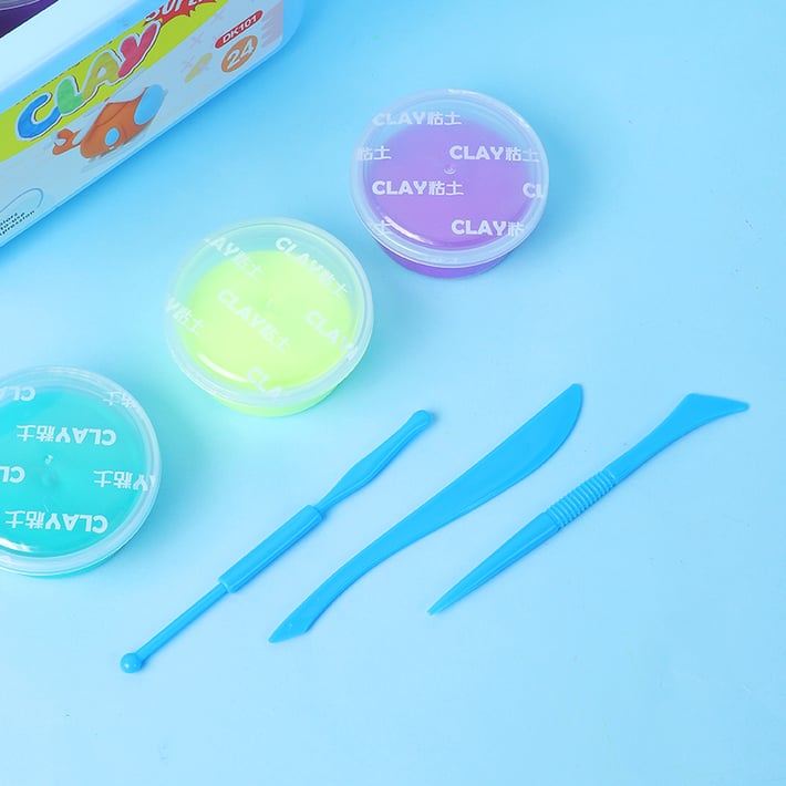 BEIFA PLASTYLINE 240 GRAMS 24 COLORS IN BOX WITH HANDLE