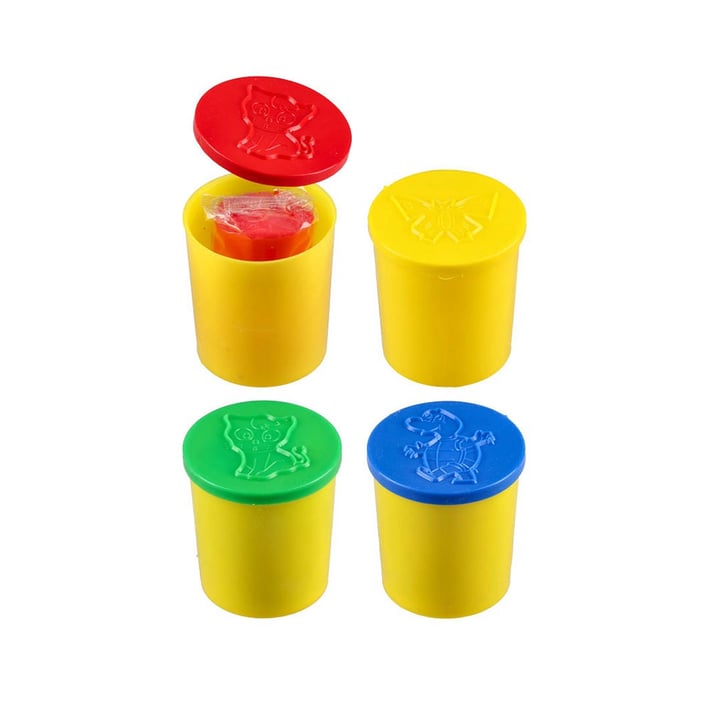 Пластилин Junior Funny Clay, в кофички, 160 g, 4 цвята