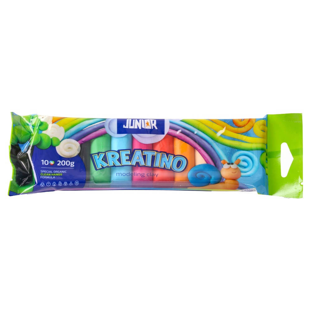 Junior Kreatino Plasticine, 200 g, 10 colours