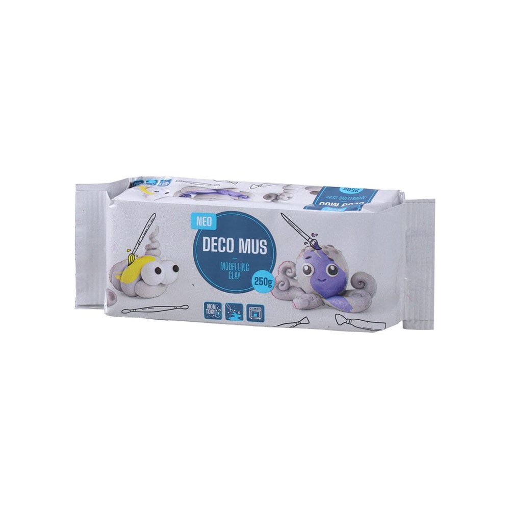 Sazio Deco Mus Modelling Clay, 250 g, white