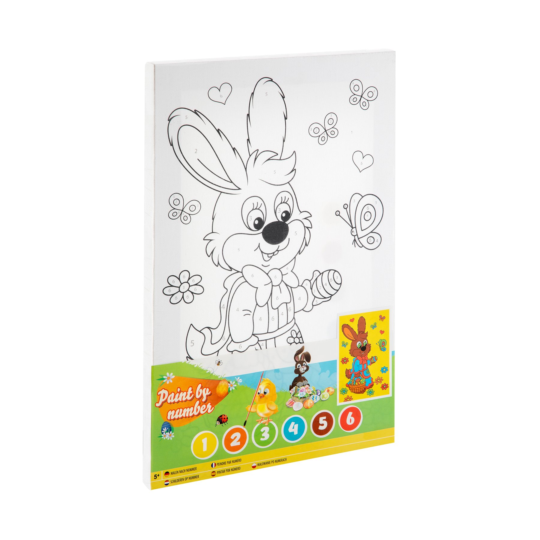 Moxy Painting canvas Rabbit with basket, by numbers