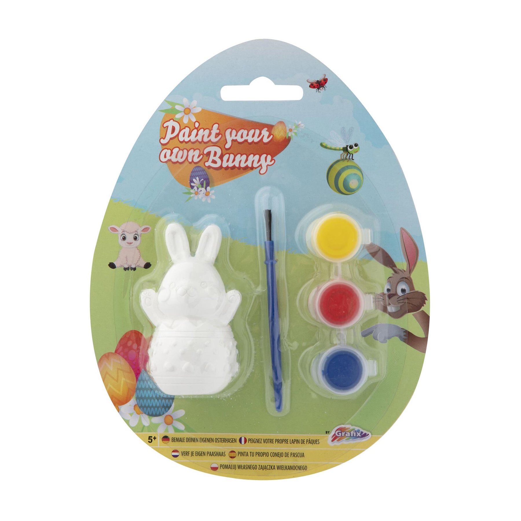 Moxy Paint-your-own Figurine – Rabbit, 7 cm, with paints and brush
