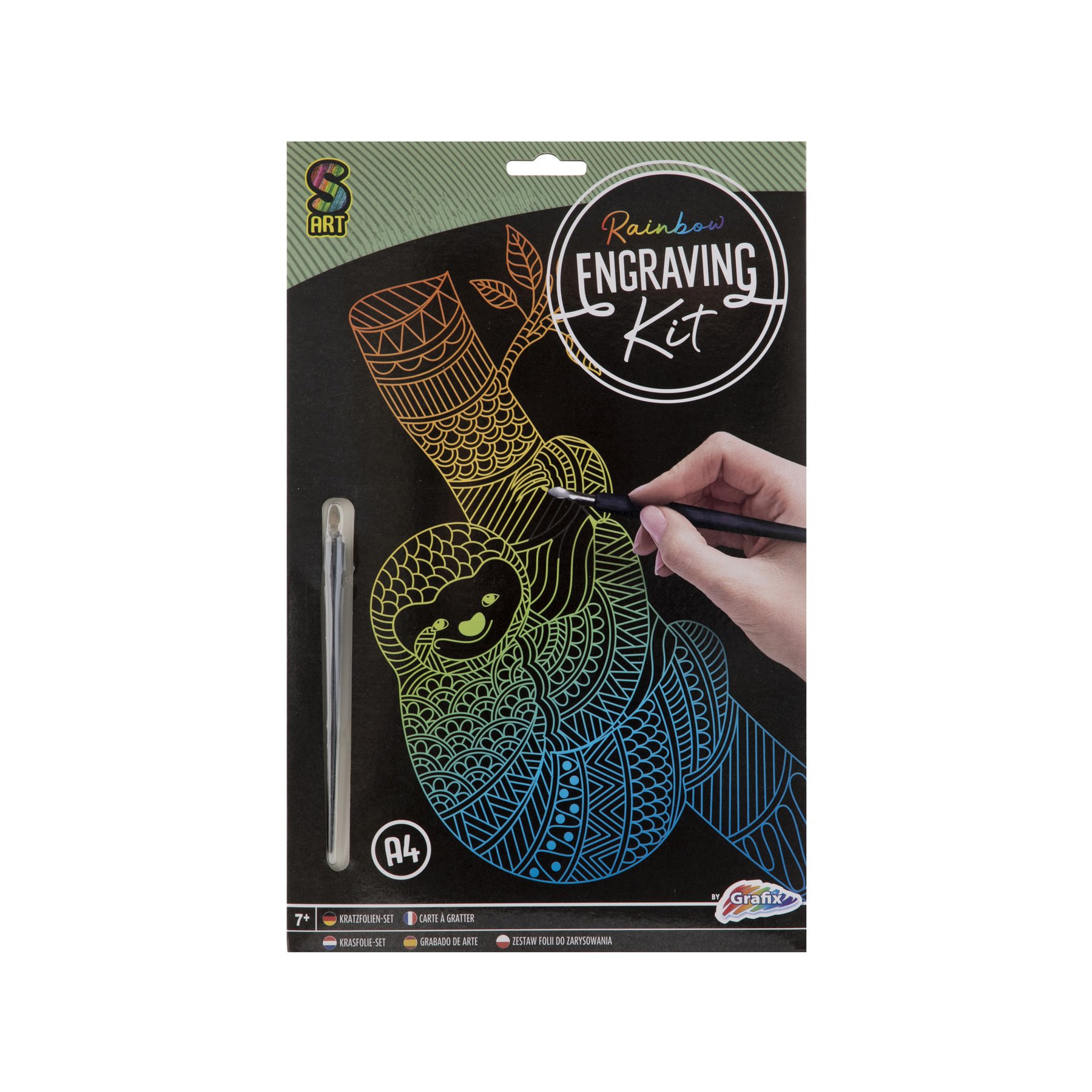 Moxy Scratch Art Set Sloth, A4, color