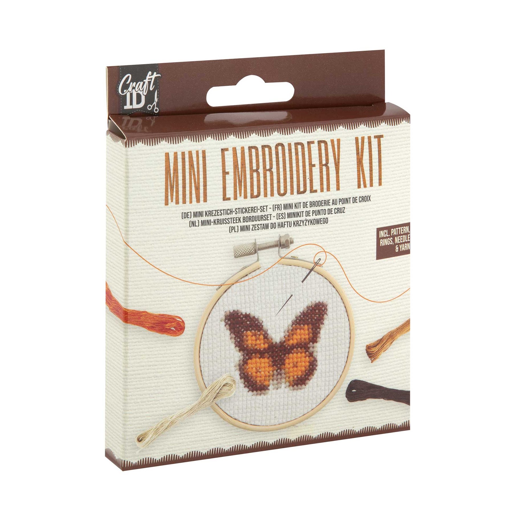 Craft ID Embroidery Kit Butterfly, mini, 12.5 x 10 cm