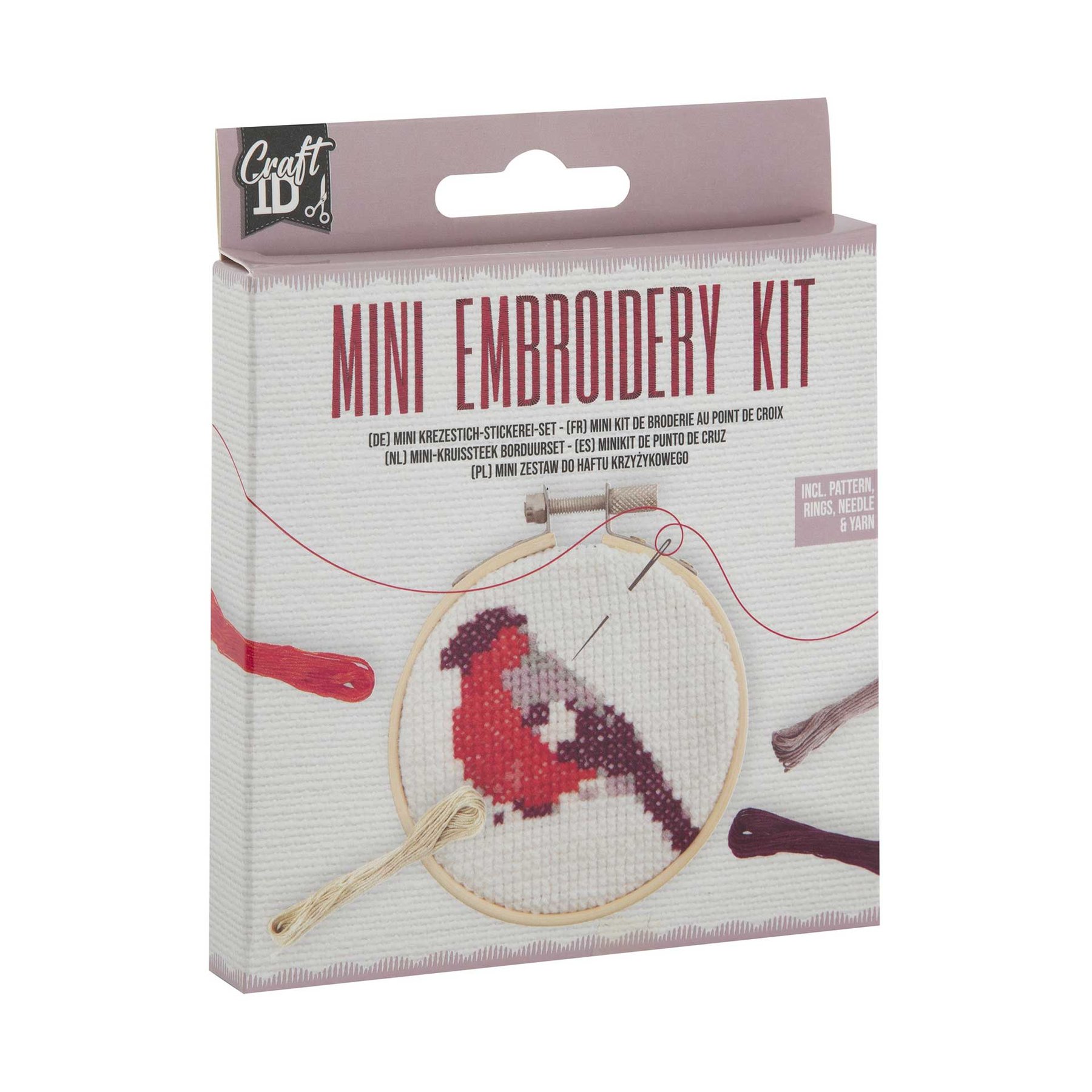 Craft ID Embroidery Kit Bird, mini, 12.5 x 10 cm