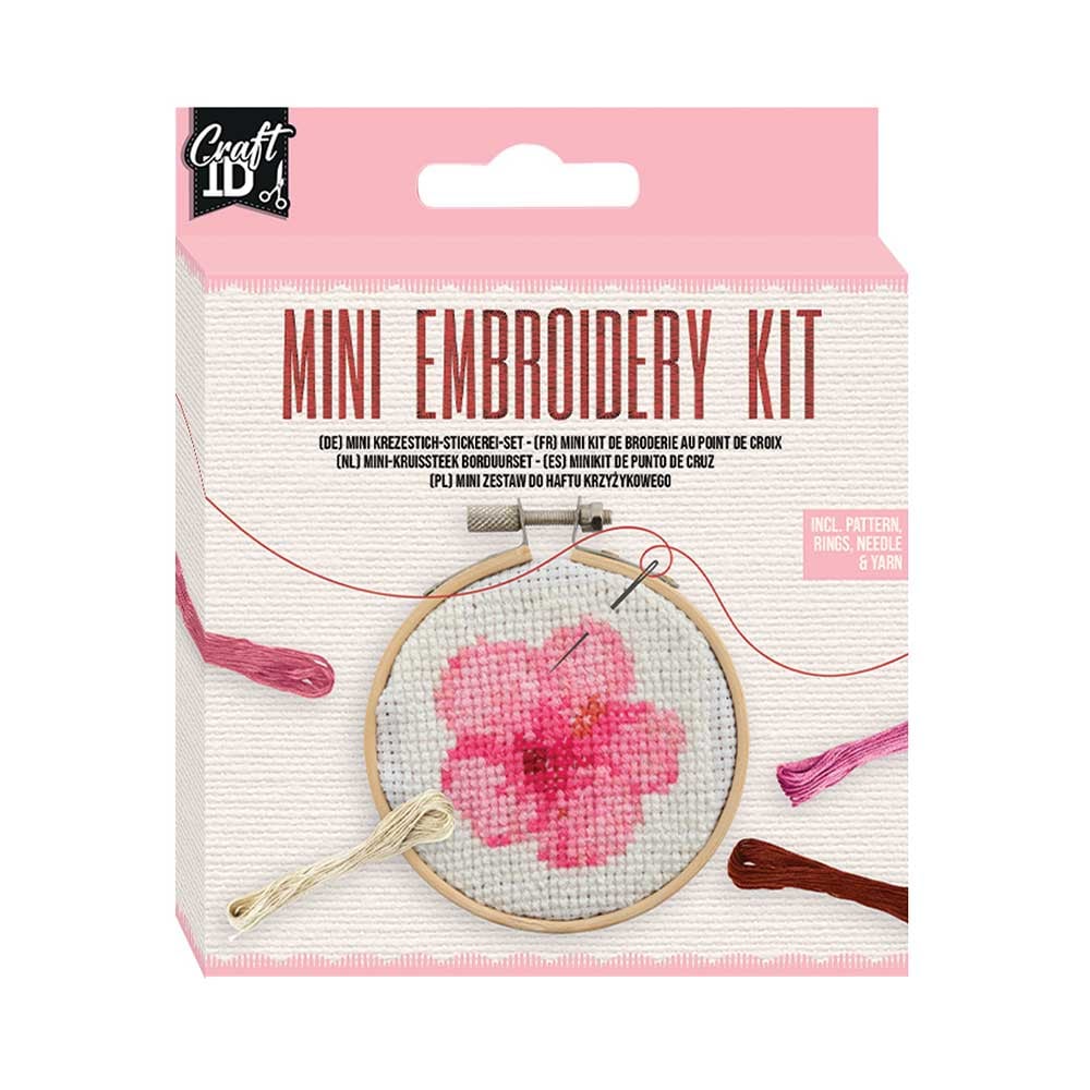 Craft ID Embroidery kit Flower, mini, 12.5 x 10 cm