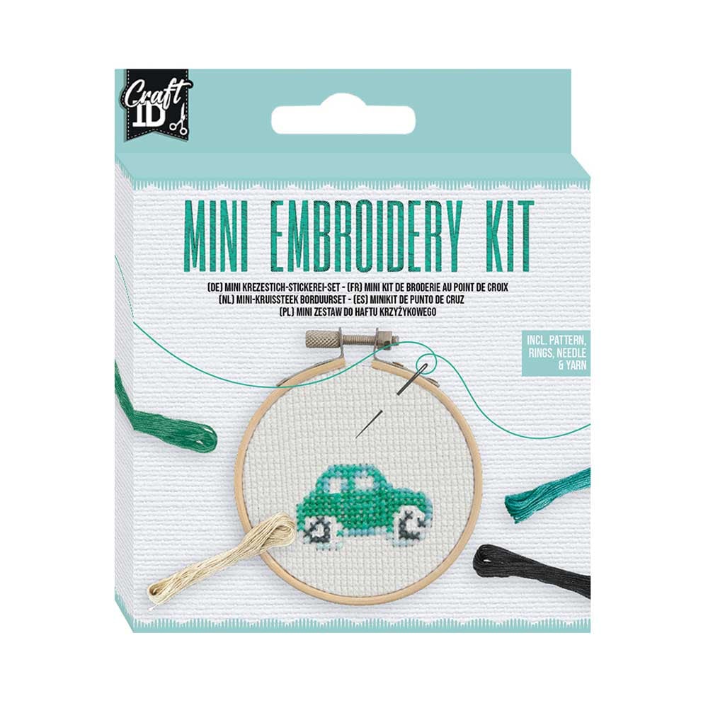 Craft ID Embroidery kit Car, mini, 12.5 x 10 cm