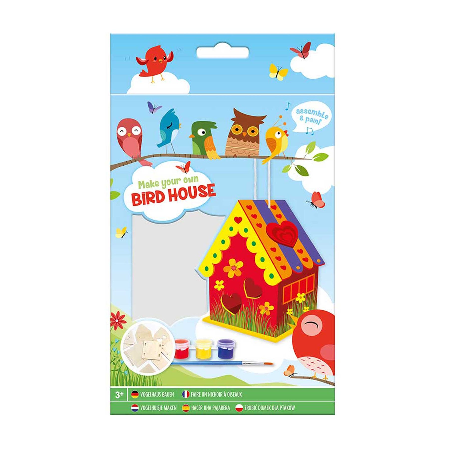 Moxy DIY Birdhouse - Heart, with brush and paints included