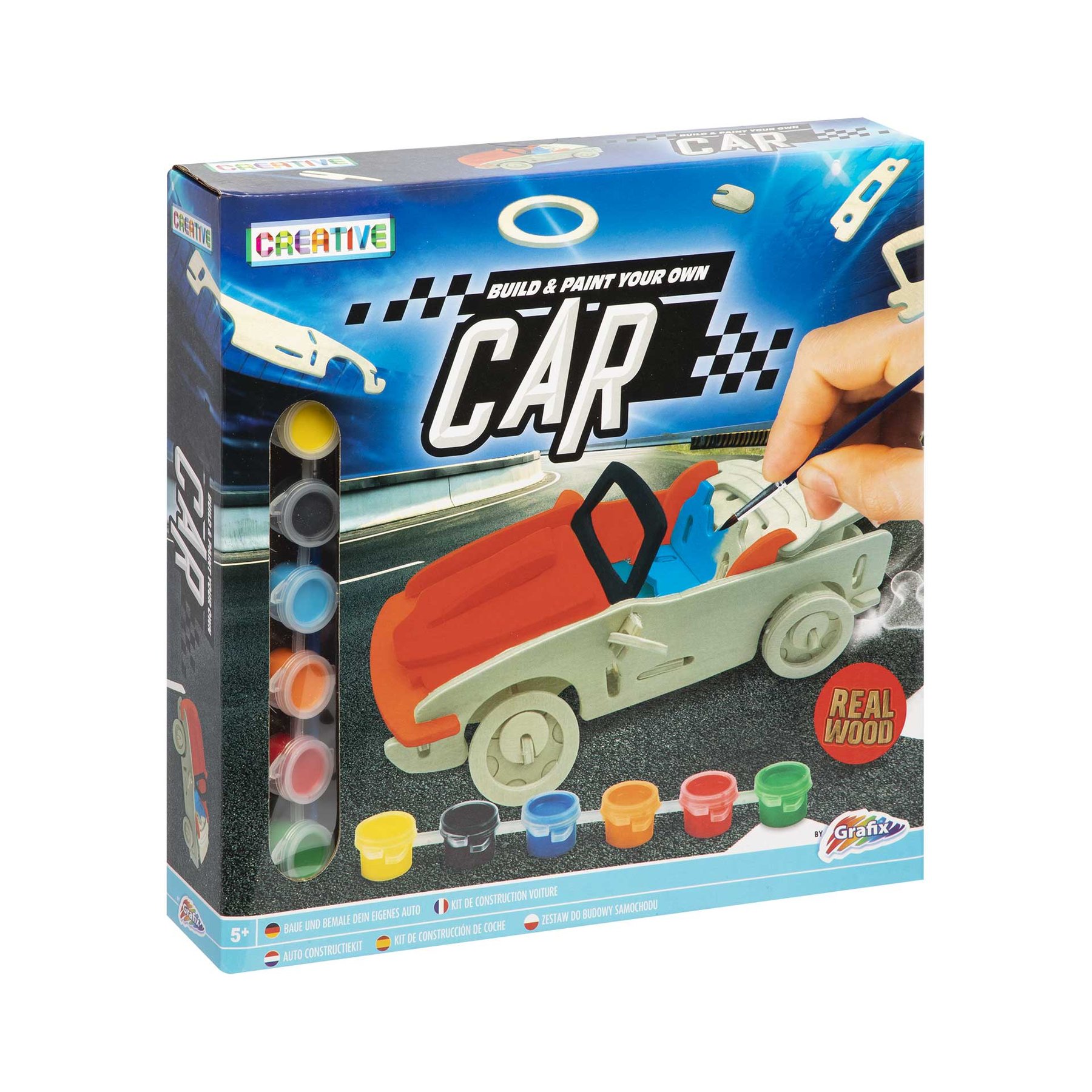 Moxy Build-and-paint car, with brush and paints