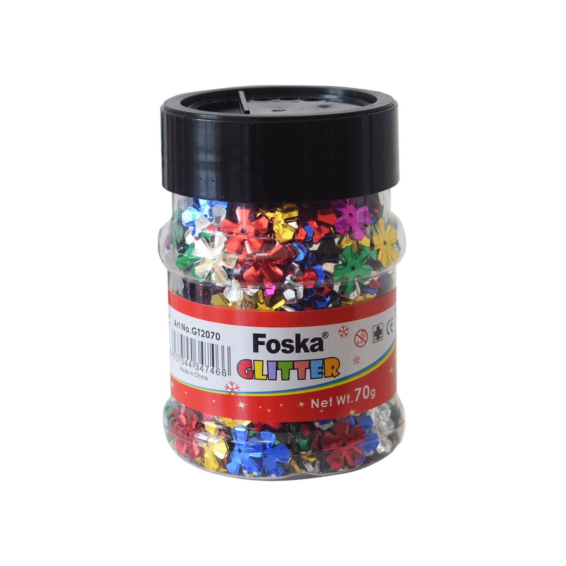 Foska Glitter, 70 g, flowers and snowflakes