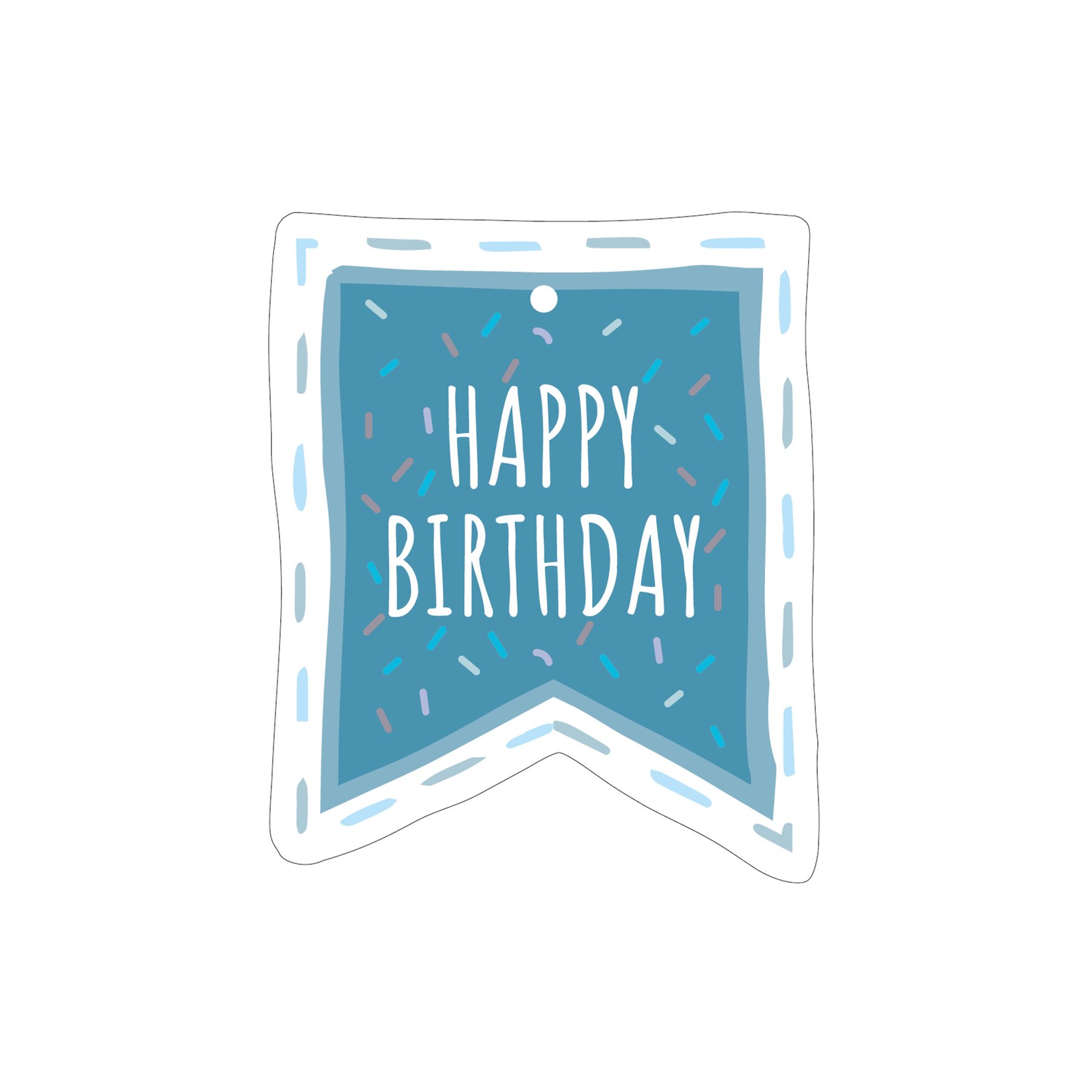 Gespaensterwald Gift tag Happy Birthday, blue