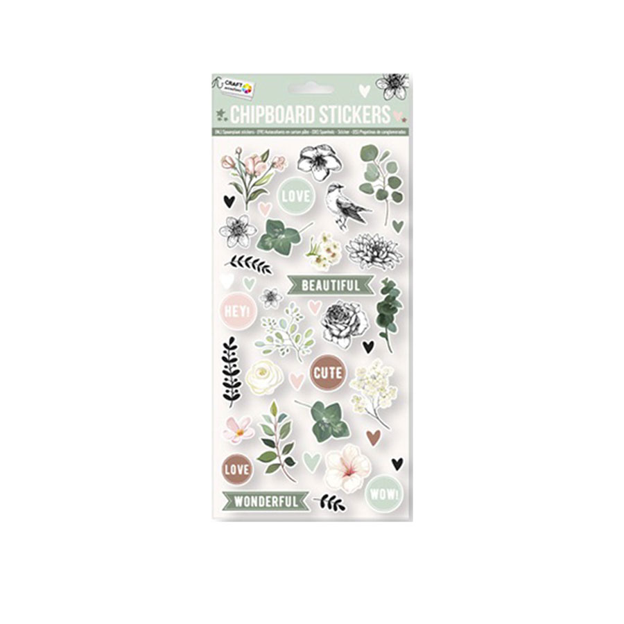 Craft ID Stickers Flowers, MDF