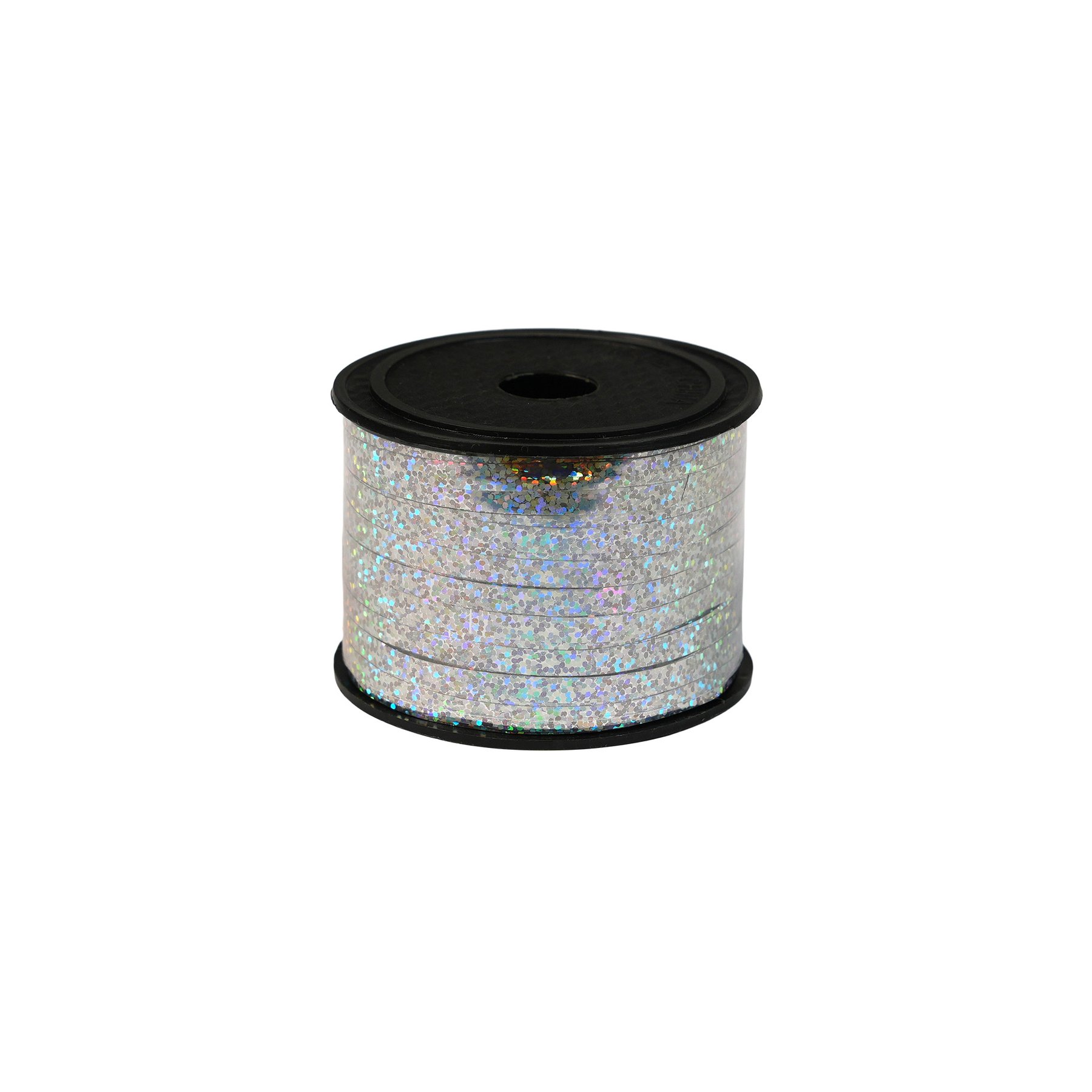 Curling ribbon, metallic with glitter, 0.5 cm ? 90 m, silver