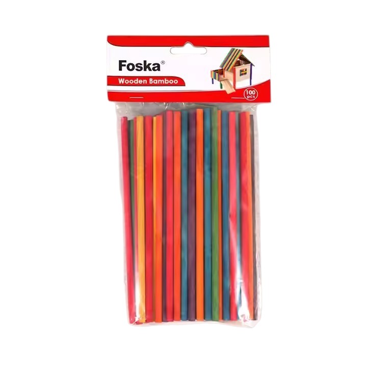 Foska Sticks for Decoration, wooden, colored, 100 pcs