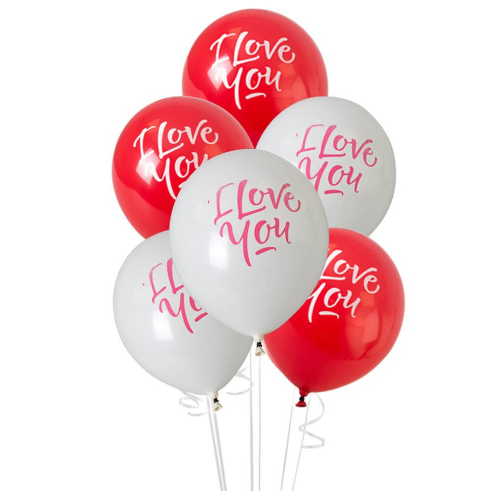 Festa Balloons, “I love you” print, 8 pcs