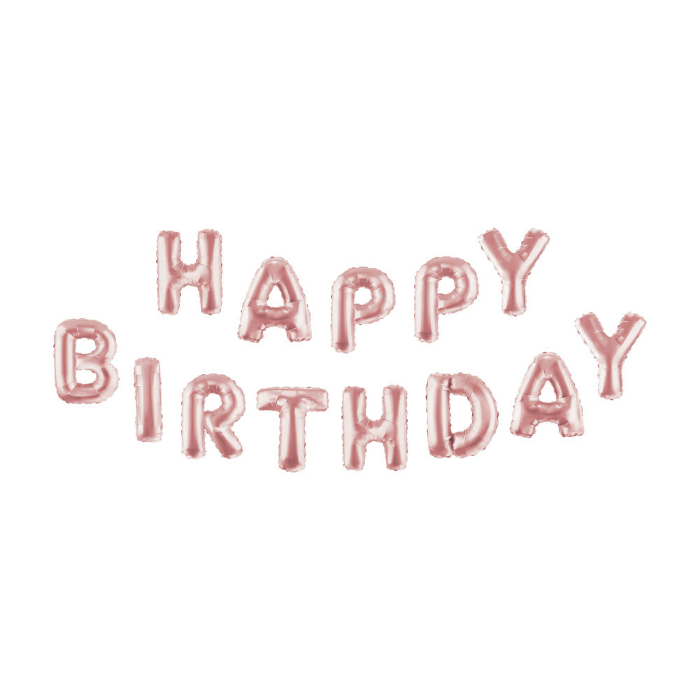 Festa “Happy Birthday” Balloons, rose gold
