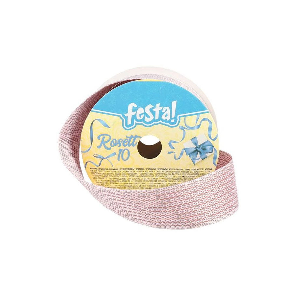 Лента панделка Festa, 25 mm, 3 m, розова плетка