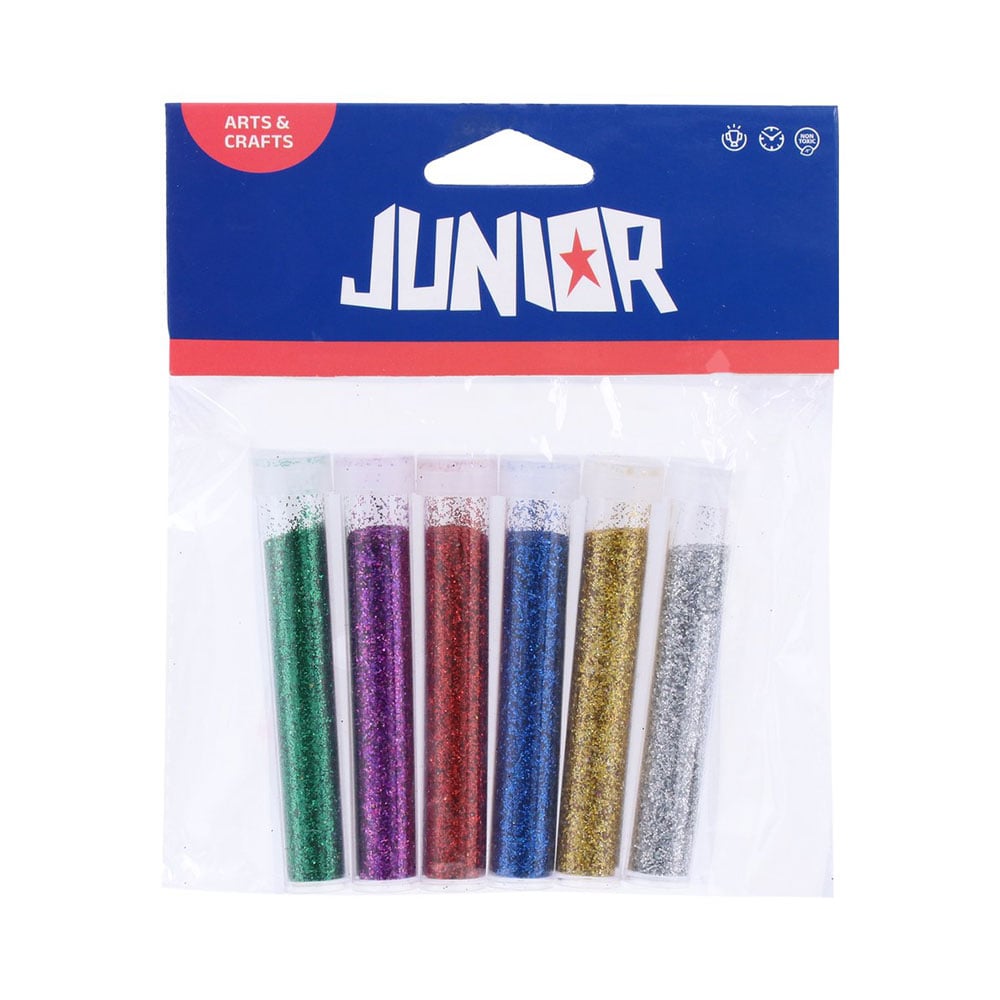 Junior Metallic Glitter, 6 pcs