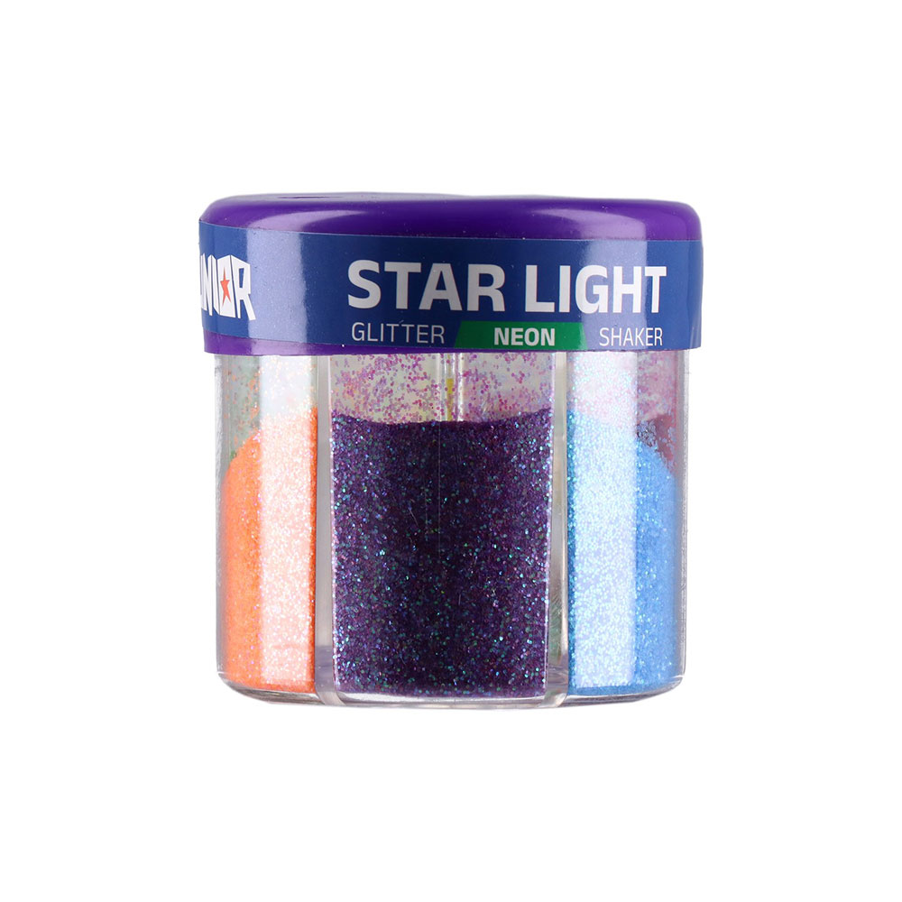 Брокат Junior, неонови цветове, 50 g, 6 цвята