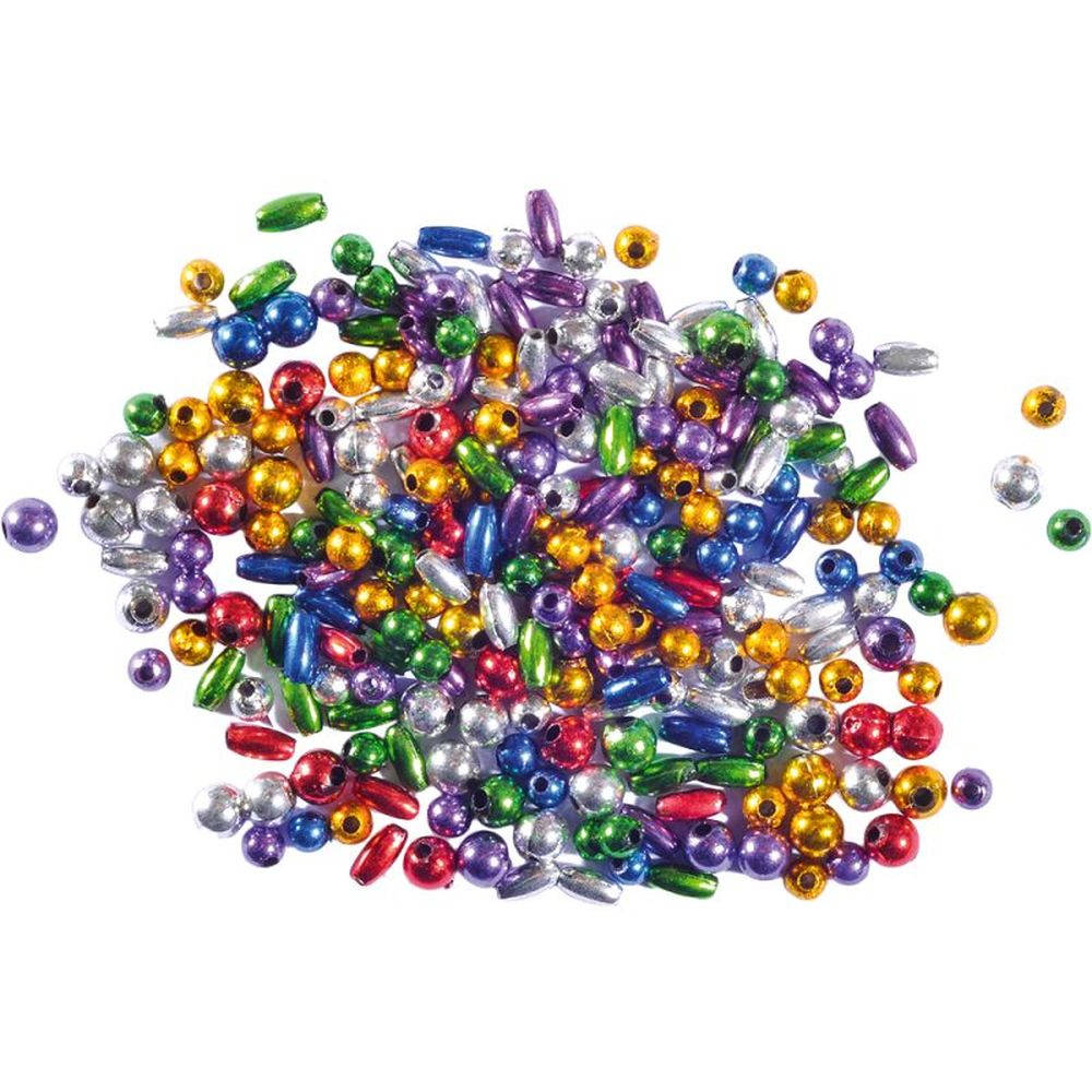 Junior Beads, metallic, 8 mm, 25 g, multicolour