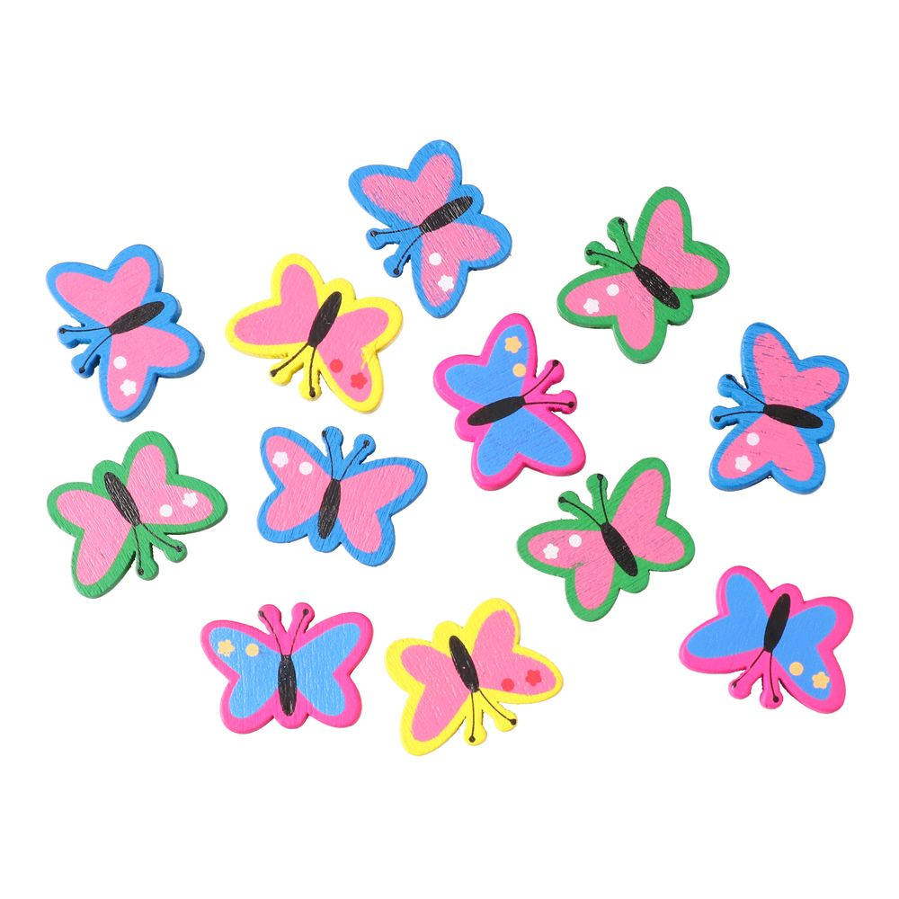 Junior Wooden Decorative Butterflies, 12 pcs