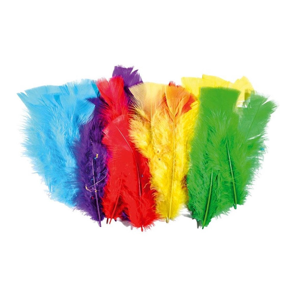 Junior Decorative Feathers, colourful, 24 pcs