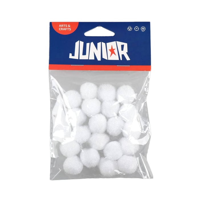 JUNIOR POMPONS FOR DECORATION 20 MM 20 PIECES WHITE