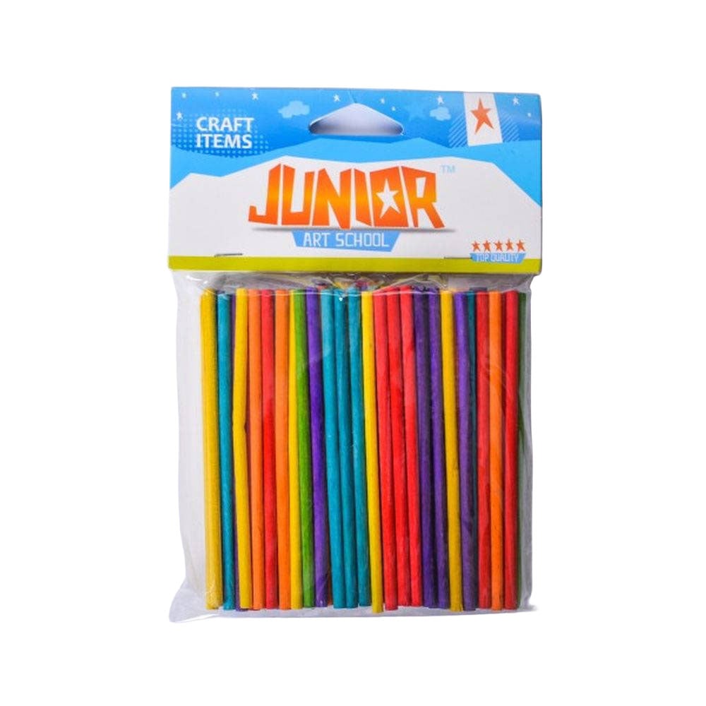 Junior Wooden Decorative Sticks, colourful, 100 mm, 80 pcs