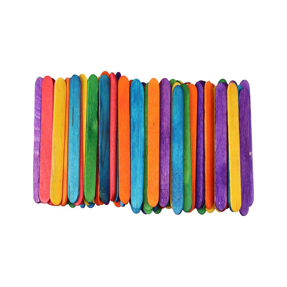 JUNIOR STICKS WOODEN COLORED 114 MM 100 PIECES
