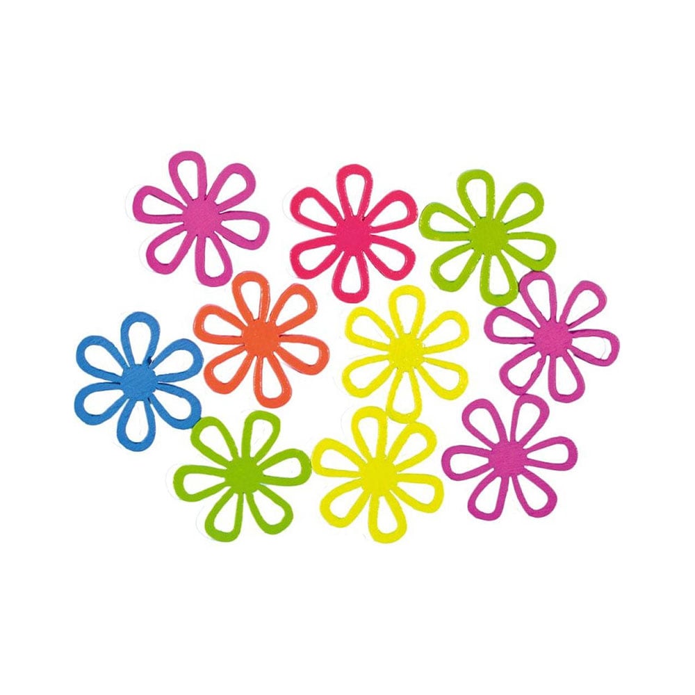 Junior Wooden Decorative Flowers, 12 pcs