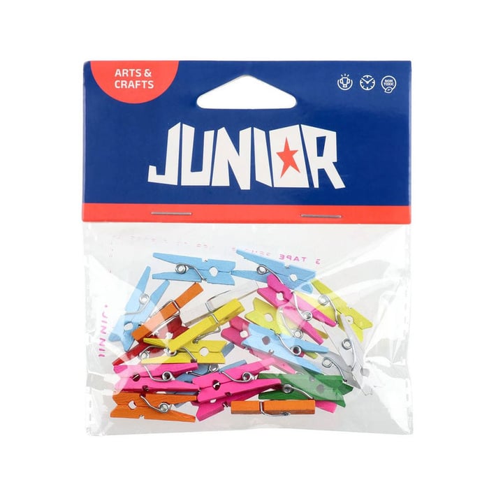 JUNIOR CLICKS WOODEN COLORED 25/8 MM 25 PIECES