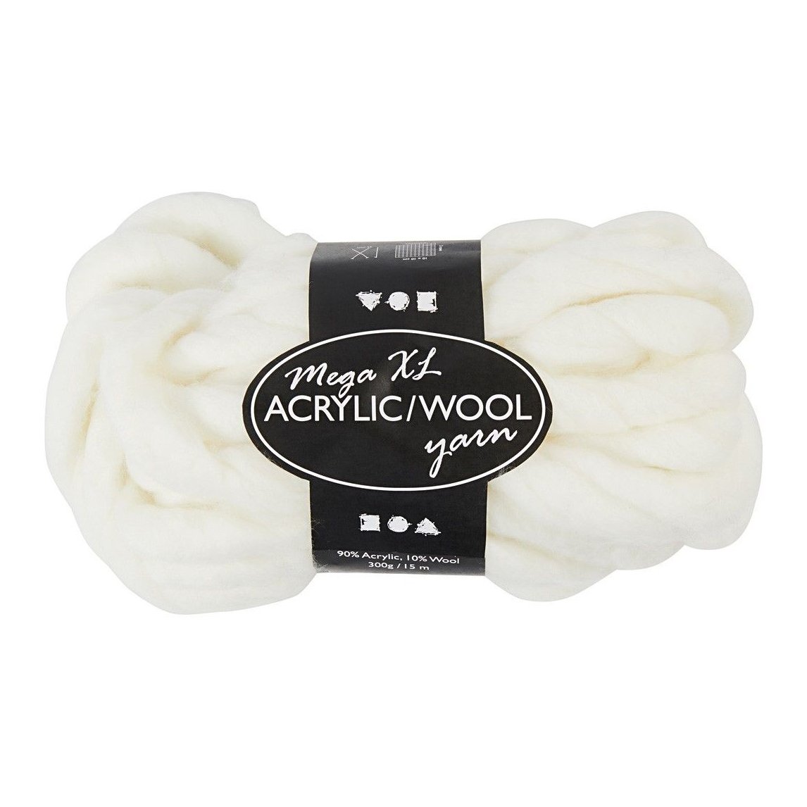 Creativ Company Yarn, acrylic/wool, 15 m, 300 g, white