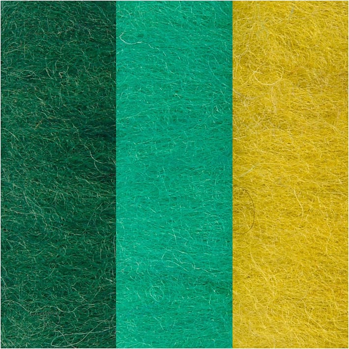 Creativ Company Вълна за плъстене Зелена хармония, 3 х 10 g