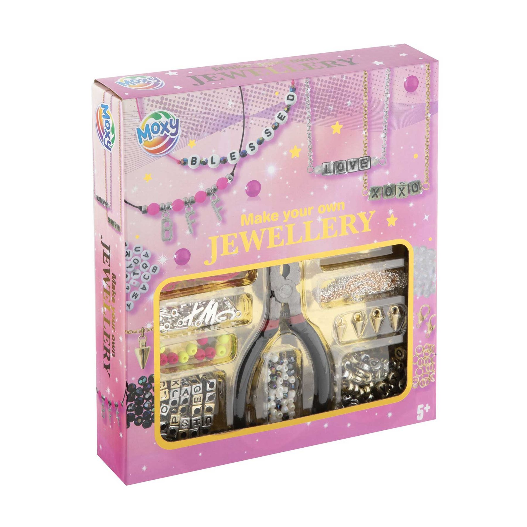 Moxy Jewelry making kit, with pliers included, pink
