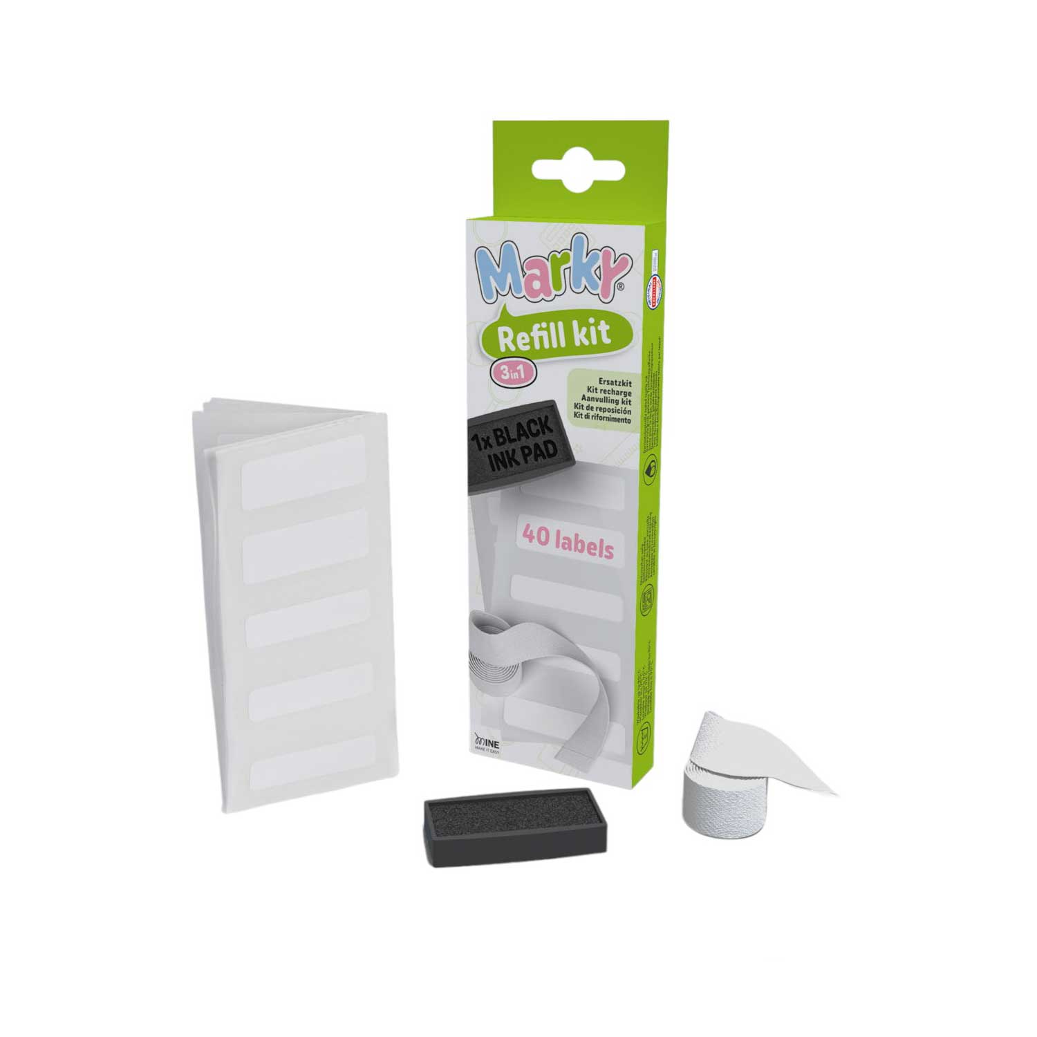Replacement set for stamp Marky, with pad and labels