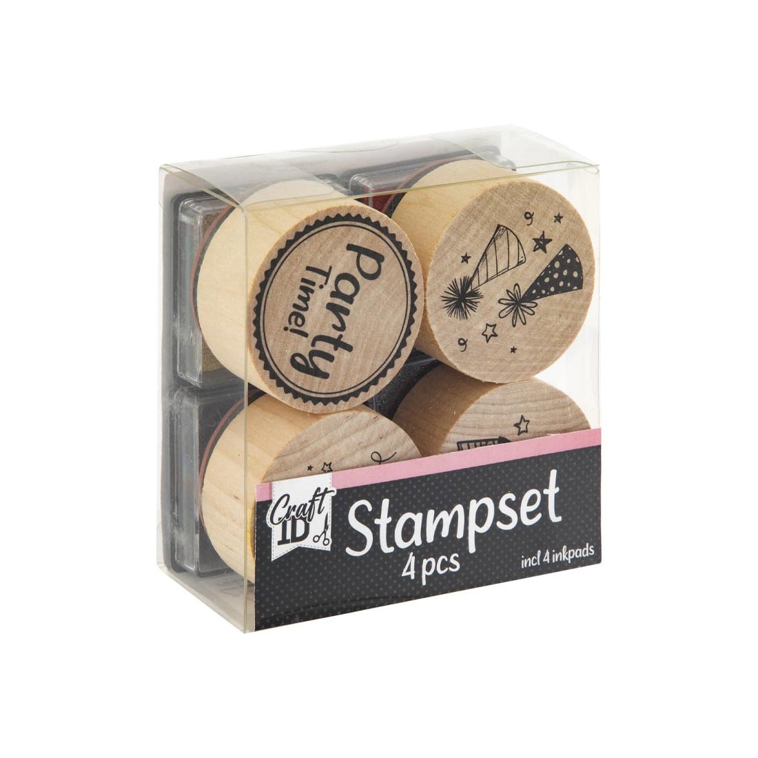 Craft ID Stamps Birthday, with ink pads included, 4 pcs