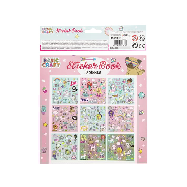 Moxy Книжка със стикери, 9 листа, розова