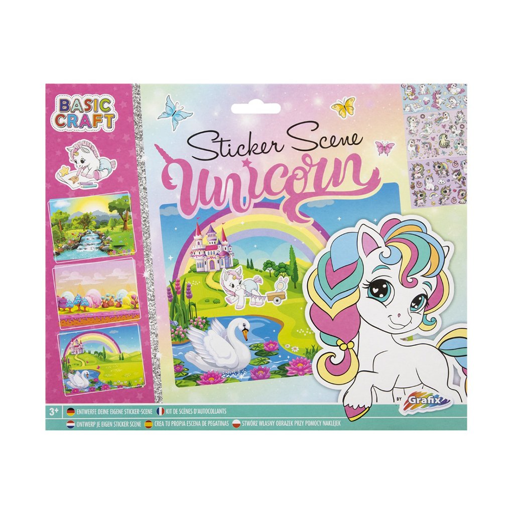 Moxy Unicorn Stickers, 3 scenes, 27 x 21 cm