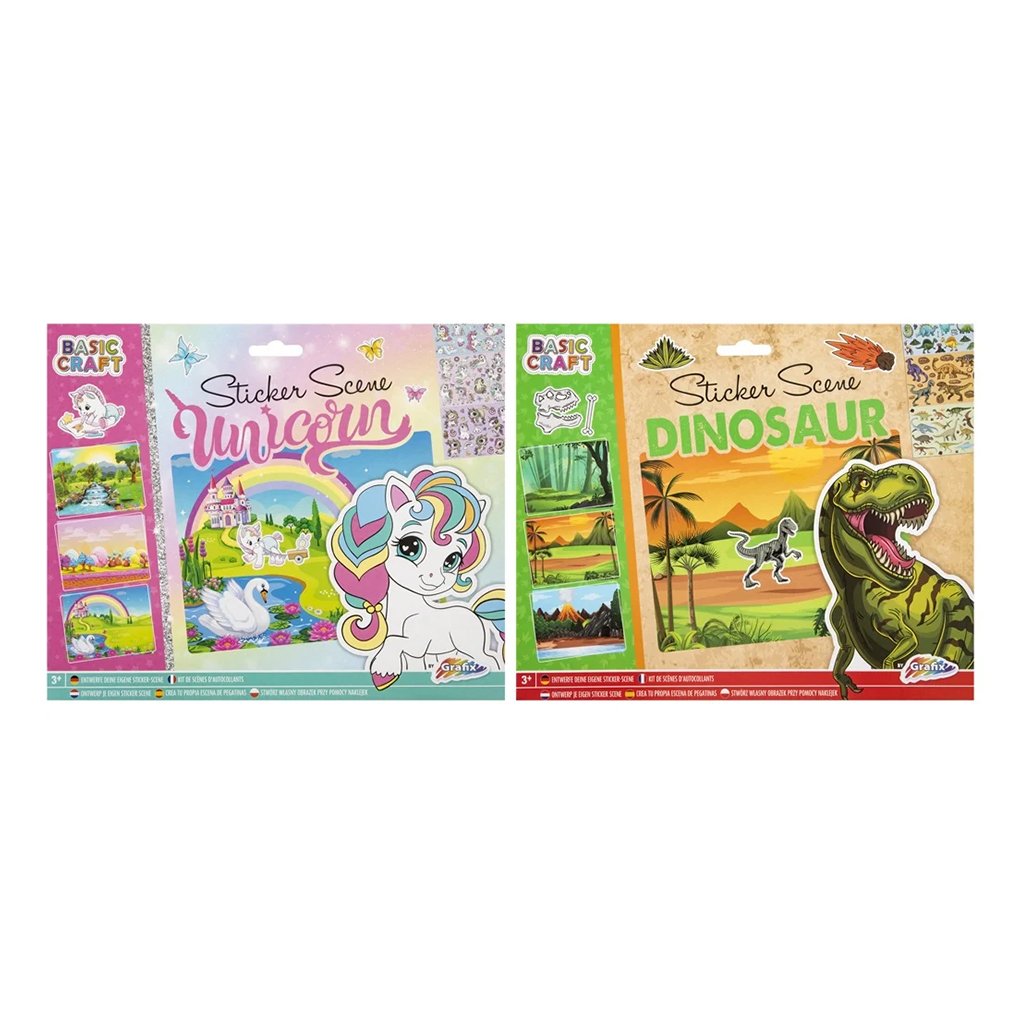 Moxy Stickers, 3 Landscapes, 27 x 21 cm, Assorted, Pack of 48