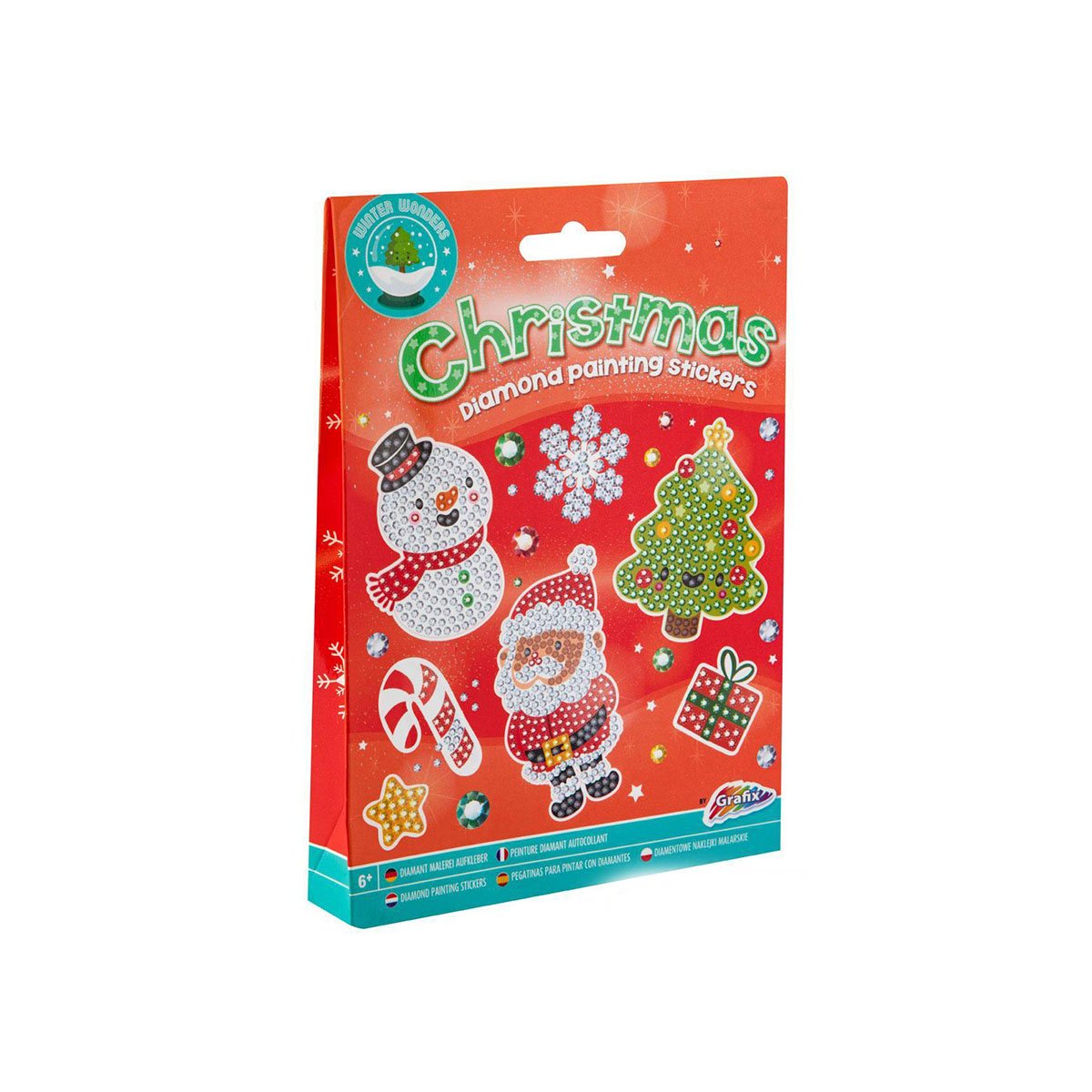 Moxy Bead Art Stickers, Christmas, 12 pieces