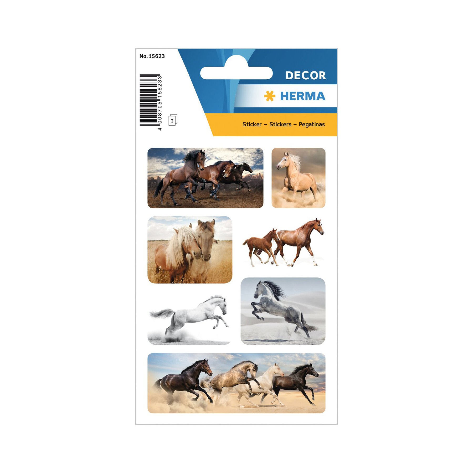 Herma Self-Adhesive Stickers Wild Horses, 3 sheets